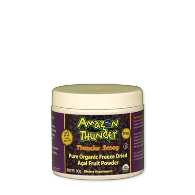 Organic and Kosher Certified PURE Freeze Dried Açai Berry Powder Scoop. 