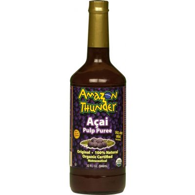 Potent Detox 20,000 Orac units per serving - Organic and Kosher Certified PURE Açai Berry Pulp Puree Liquid. 